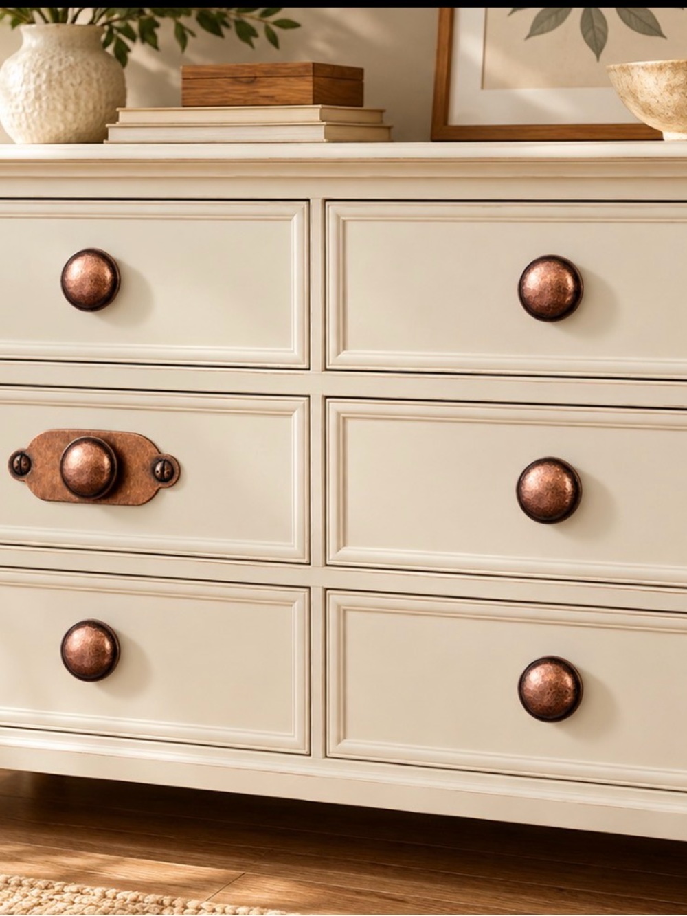 Brand New, 6 PCS Antique Copper Cabinet Knob With Backplate Single Hole Hardware